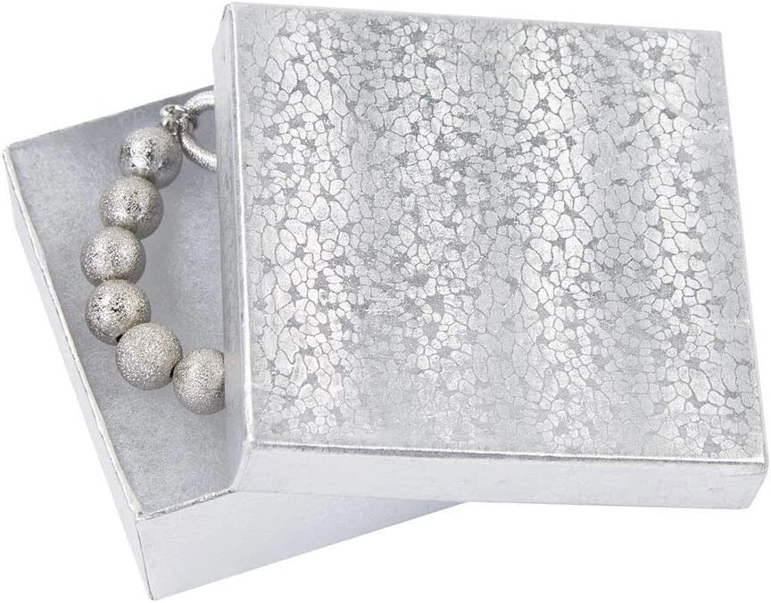 Jewelry Boxes 100 Silver Foil Cotton Filled Retail #33 Gift 3 ½” x 3 ½” x 1" H | eBay