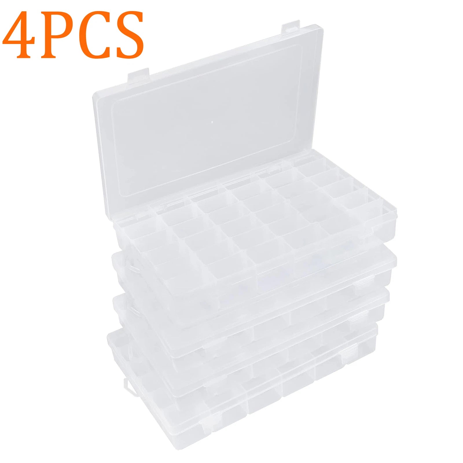 36 Grids 4 Pack Clear Plastic Organizer Box Craft Storage Compartment Container | eBay