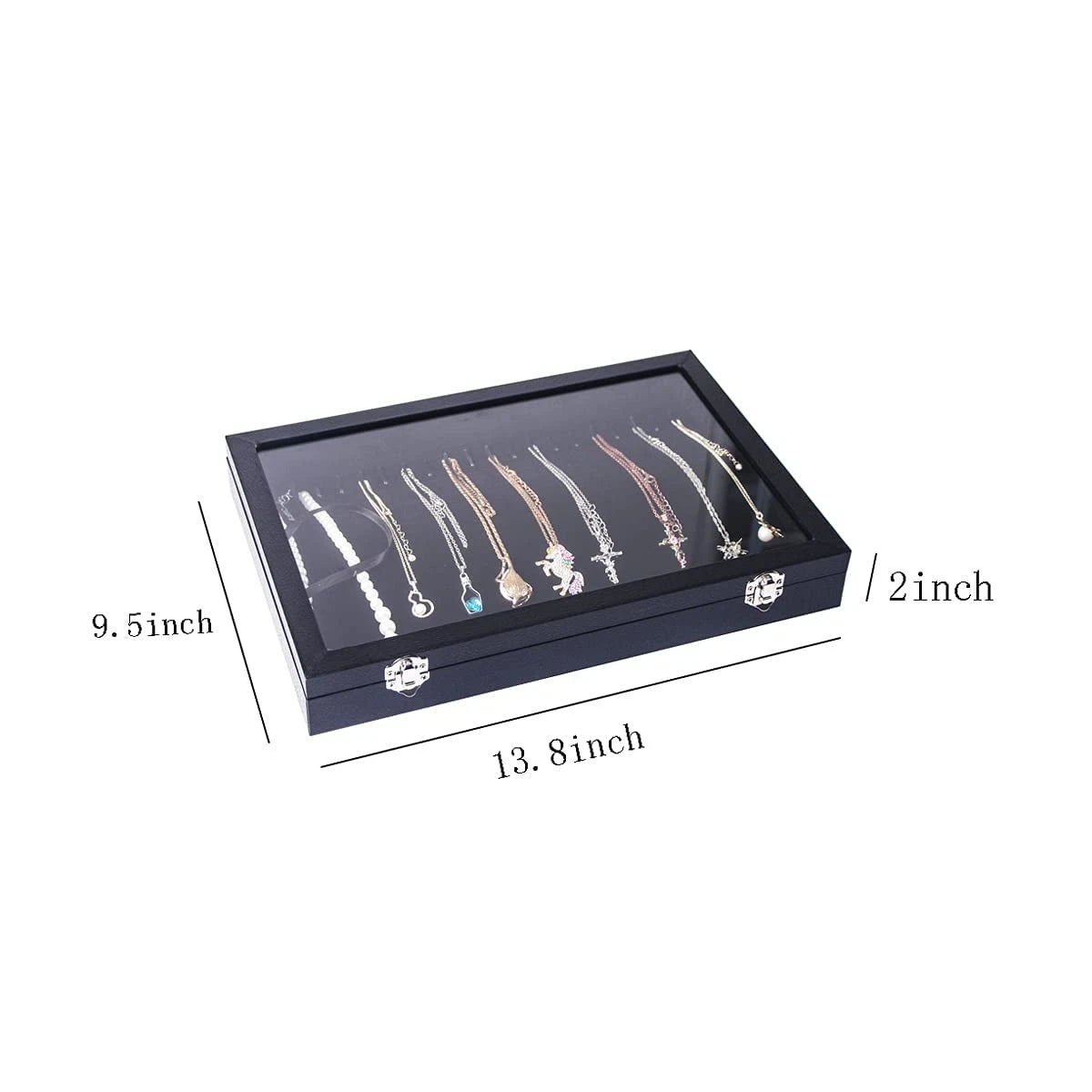 ByKen 20 Hooks Necklace Organizer Box/Tray, Chains Showcase Storage Boxes for... | eBay