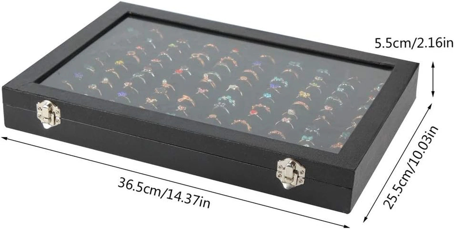 Ring Display Case Organizer Box with Transparent Lid, Ring Holder Showcase fo... | eBay