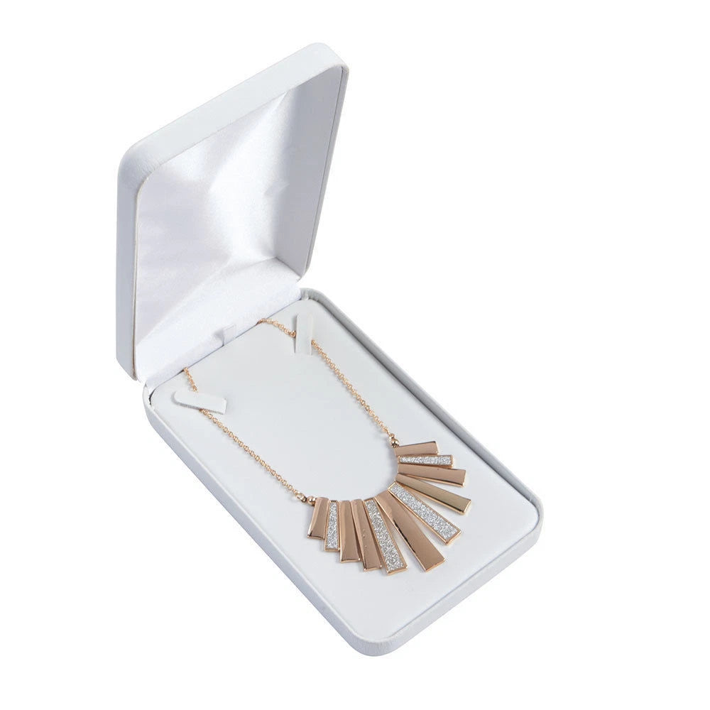 50 White Faux Leather Necklace Boxes 4 ¼" x 7" x 1 ⅜" Jewelry Box Pendant Gift | eBay