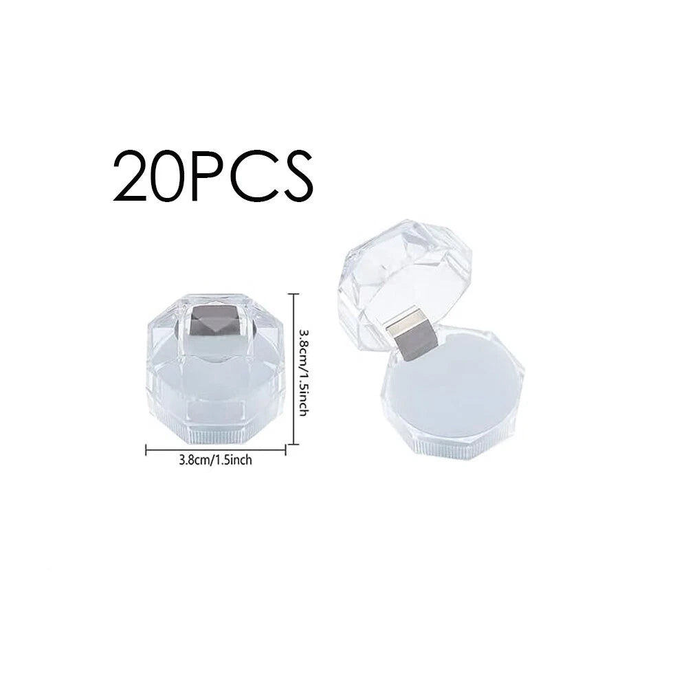 20pcs Lots Plastic Clear Crystal Jewelry Ring Display Storage Boxes Accessories | eBay