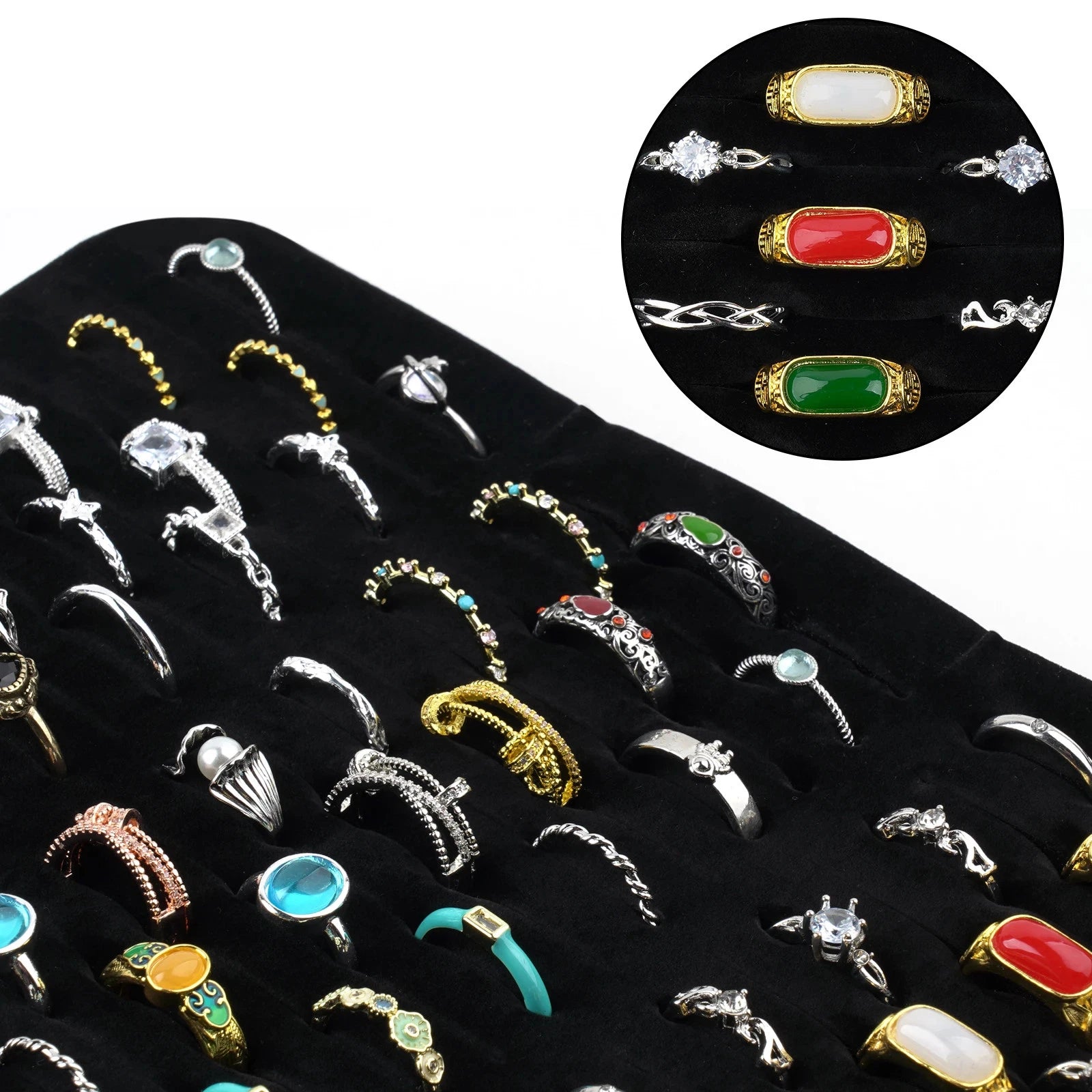 New 50 Slots Ring Organizer Storage Case Jewelry Ring Display Collector Only Box | eBay