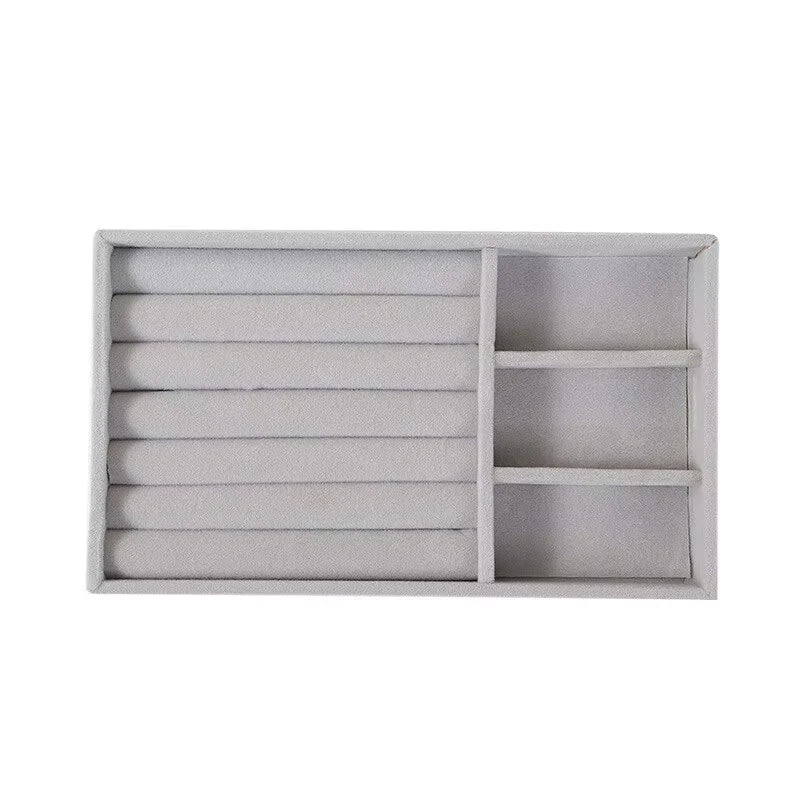 1Pc Velvet Jewelry Box Organizer DIY Earring Necklace Ring Jewelry Display Tray | eBay