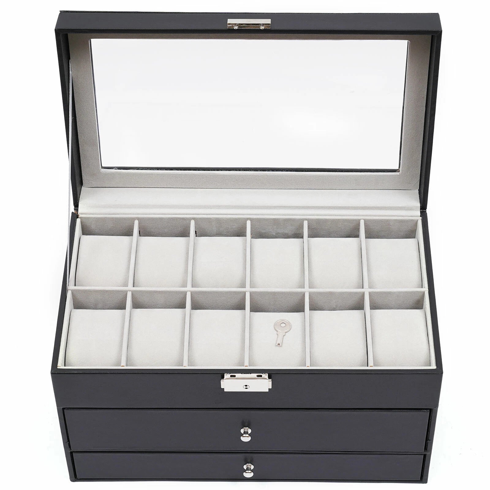 3 Layer Watch Sunglasses Jewelry Display Box Drawer Metal Buckle Organizer Box!! | eBay