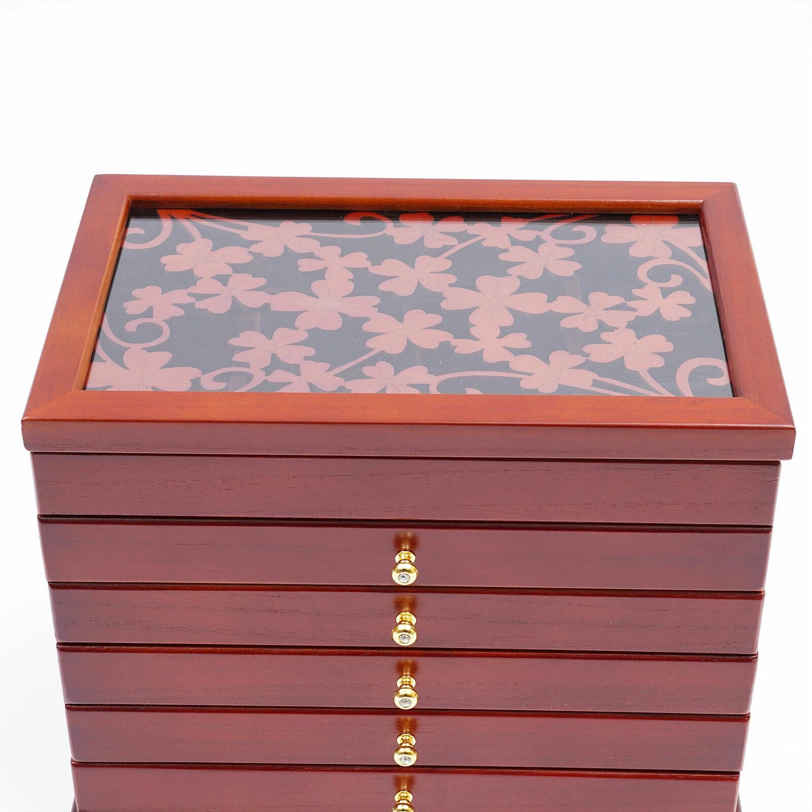 6 Layer Wooden Jewelry Storage Box Organizer Large Capacity Watch Display Box | eBay