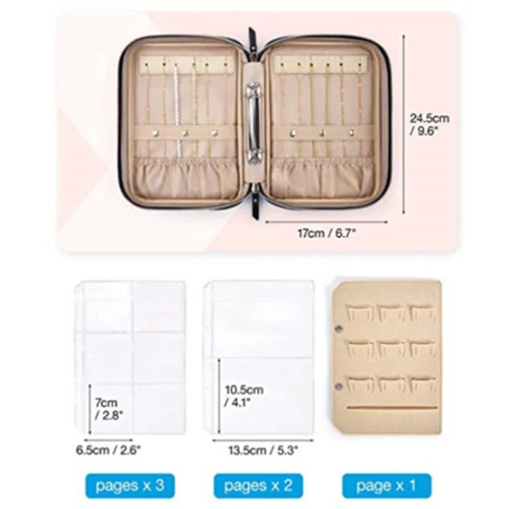 Jewelry Travel Organizer Case Portable Jewelry Storage Booklet Necklace PouchBag | eBay