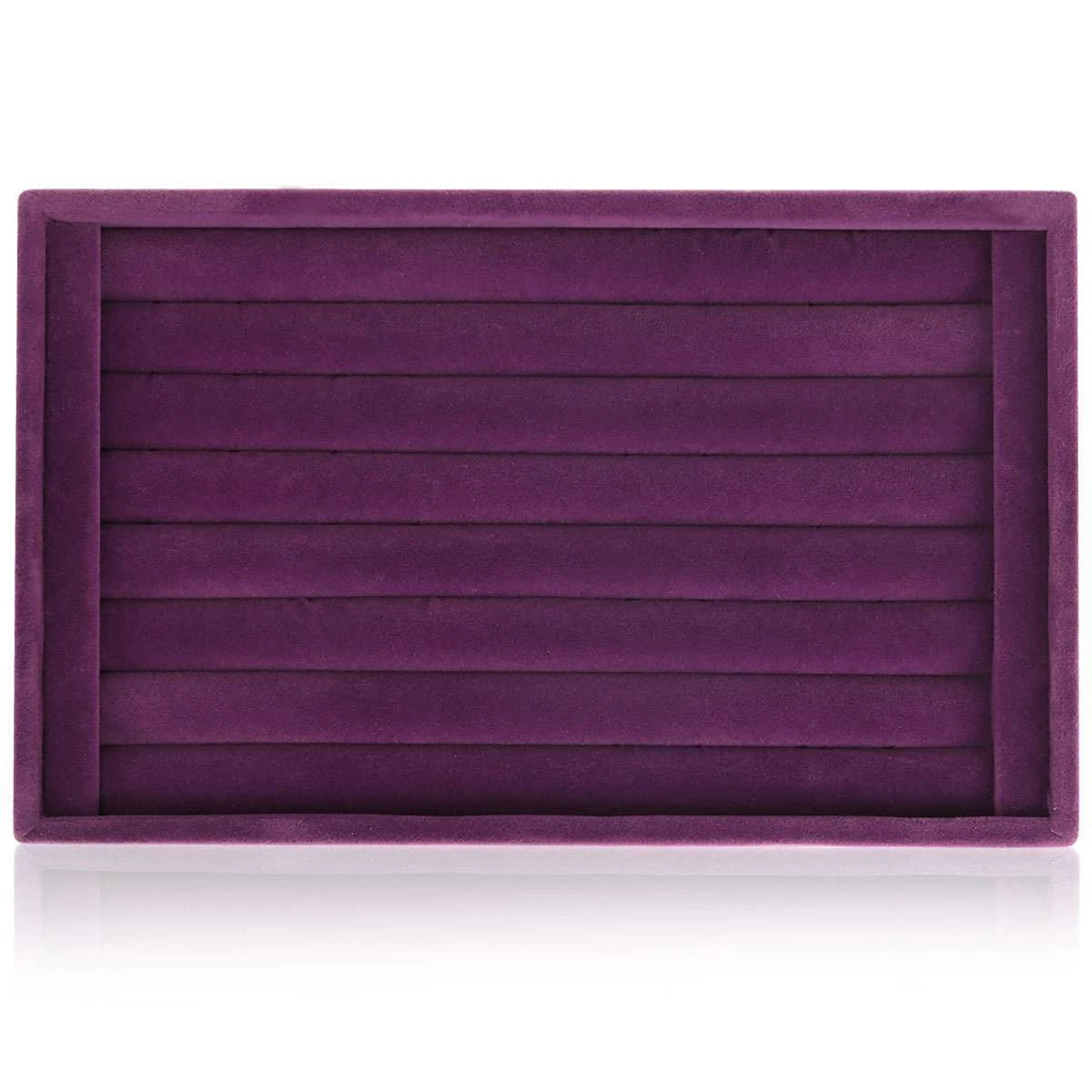 Large Velvet Jewelry Ring Display Organizer Tray Holder Box Earring Storage Case | eBay