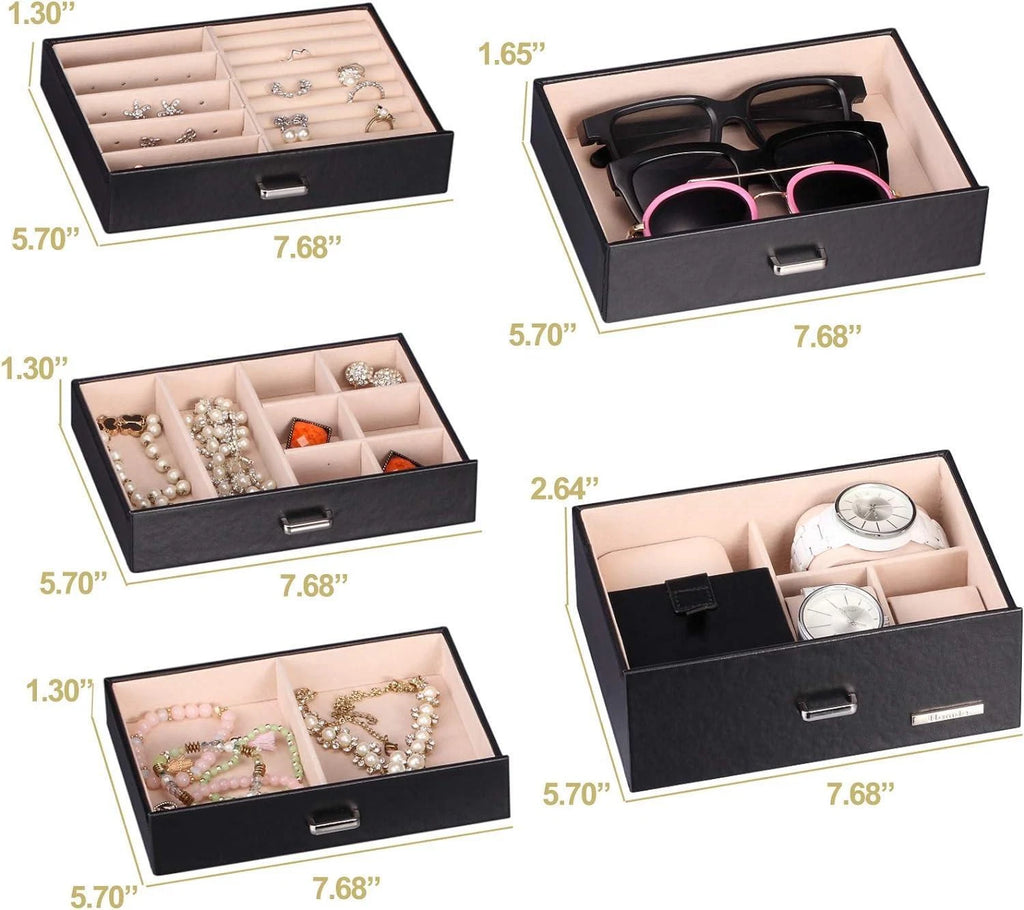 Joyero De Madera Con Espejo Para Joyeria, Joyas Organizador Regalo Para Mujer | eBay