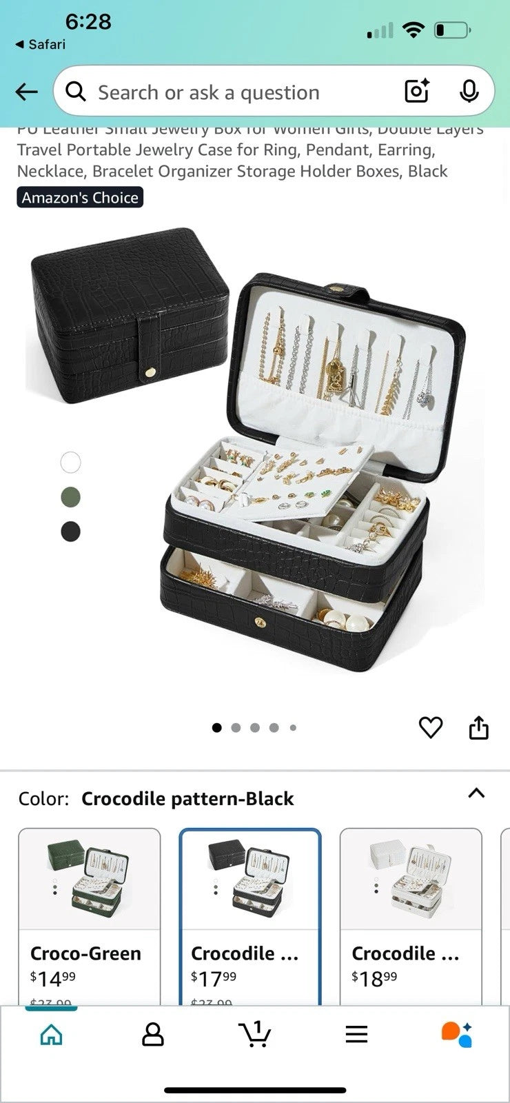 BUTI4WLD Black Leather Jewelry Box | eBay