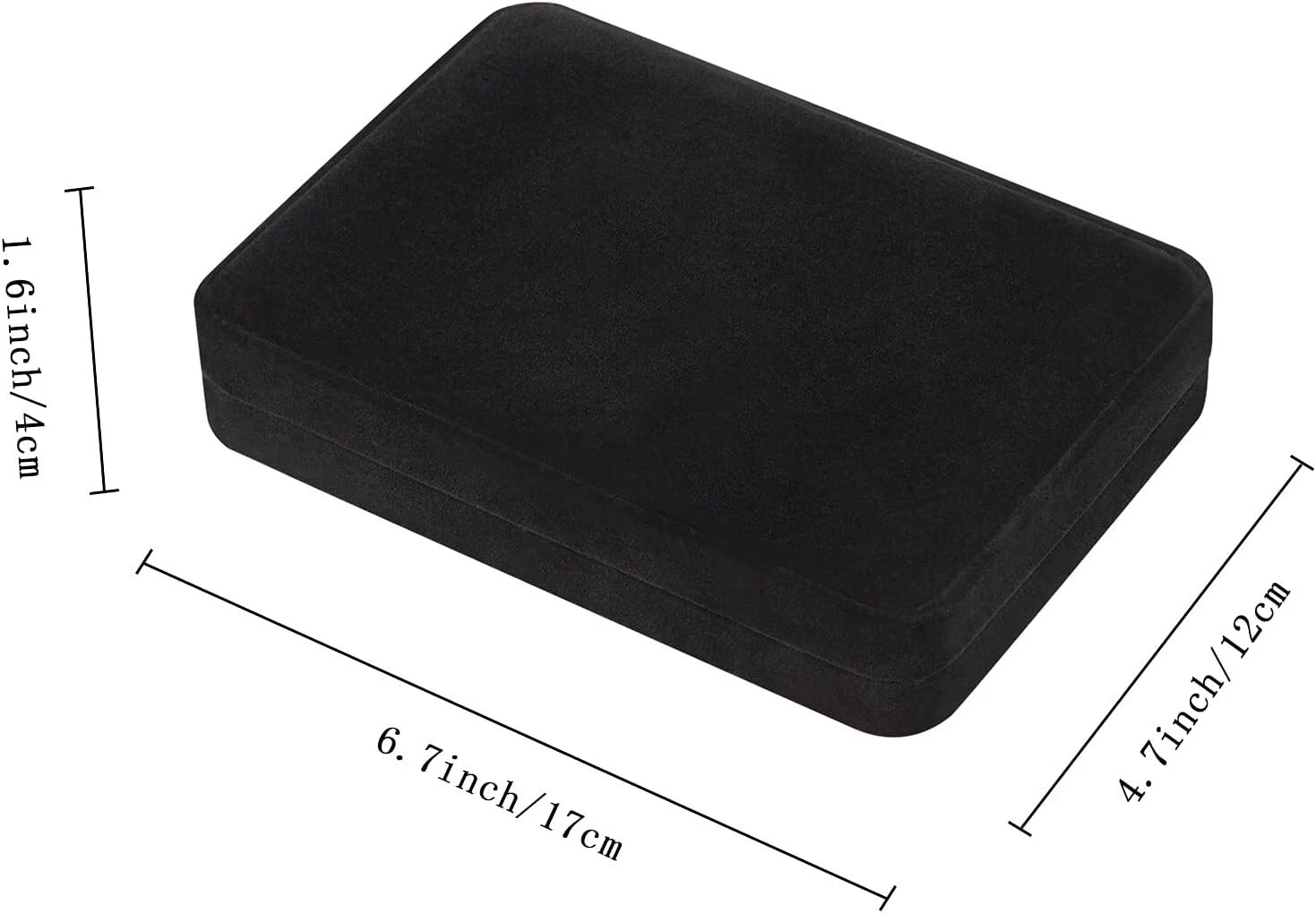 Large Velvet Jewelry Set Box for Necklace & Ring Earring Pendant, Black BOX ONLY | eBay