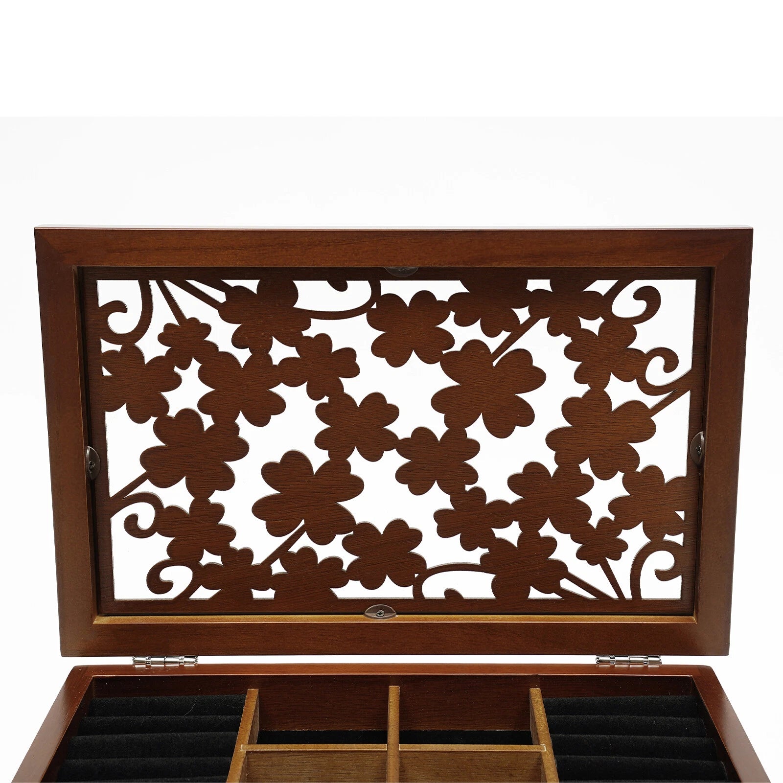 6-Layer Brown Jewelry Box Case Necklace Ring Storage Cabinet Organizer &Drawers | eBay