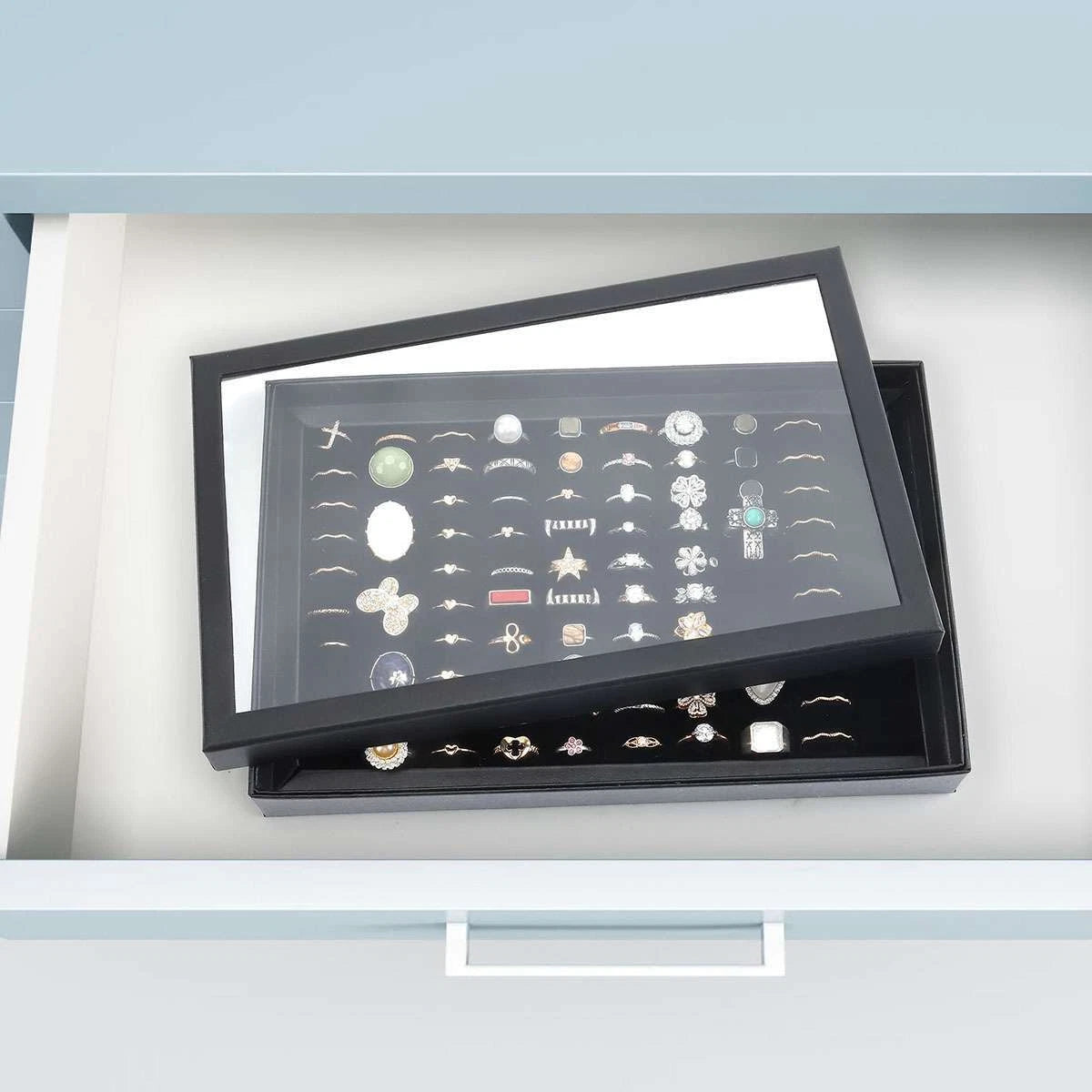 1-3 Pack 100 Slots Jewelry Ring Display Organizer Tray Holder Storage Boxes Case | eBay