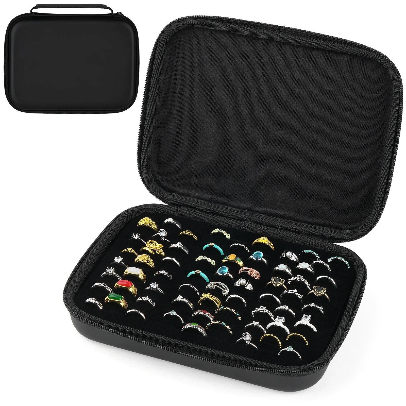 New 50 Slots Ring Organizer Storage Case Jewelry Ring Display Collector Only Box | eBay