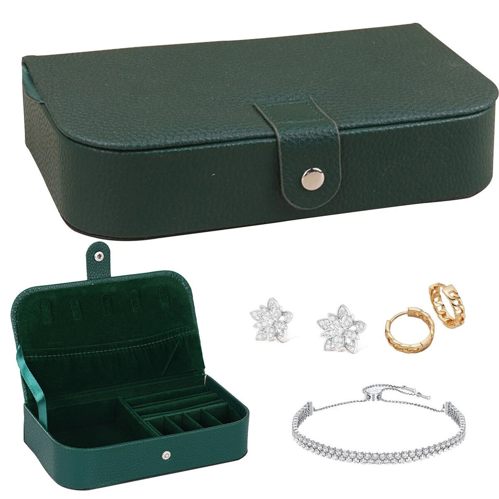 Portable Jewellery Box Organizer Leather Jewelry Storage Case Travel | eBay