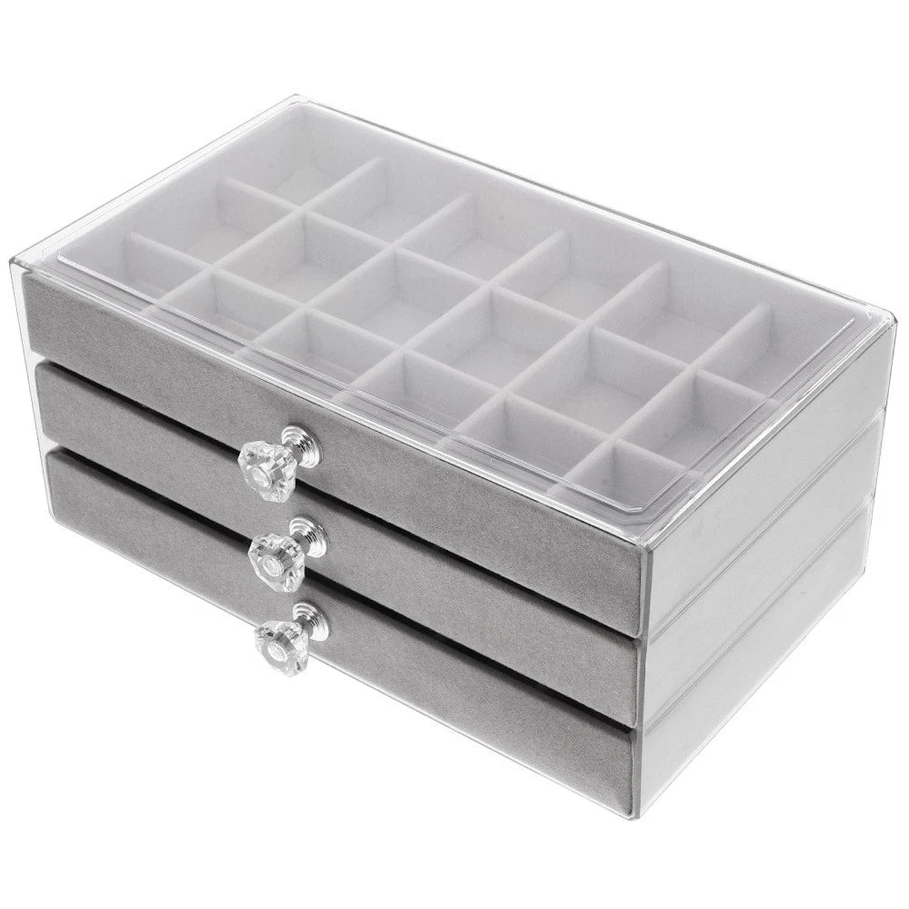 Three-layer Jewelry Storage Box Miss Organizer Jewellery Earrings | eBay