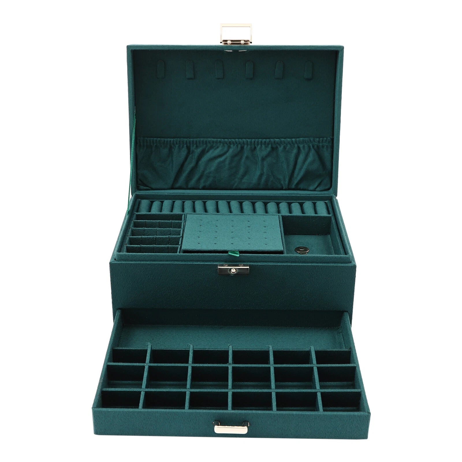 3-Layer Large Jewellery Boxes Storage Case Drawer Cabinet Necklace Organizer | eBay