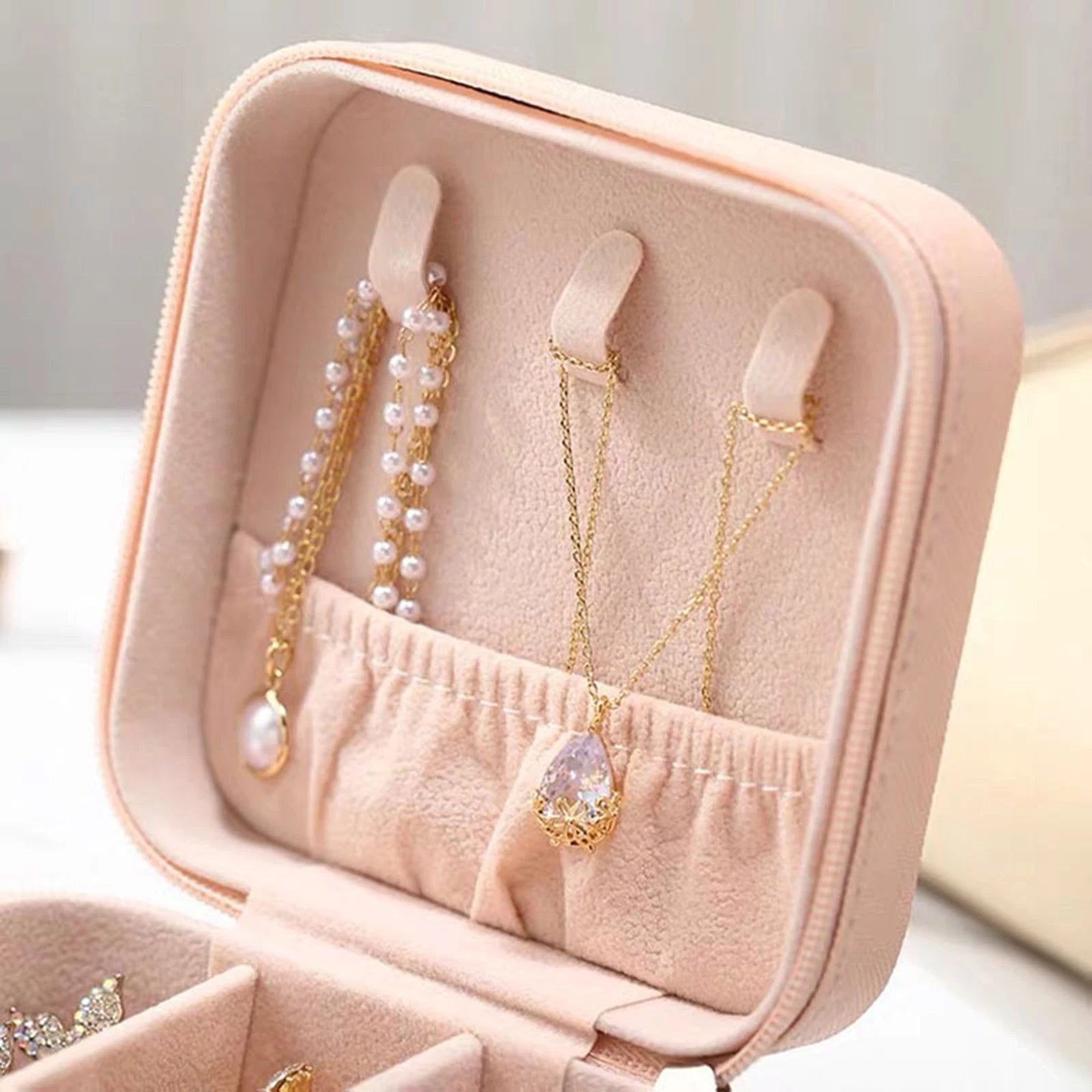 Jewelry Box Jewelries Storage Case PU Leather Organizer For Necklace | eBay