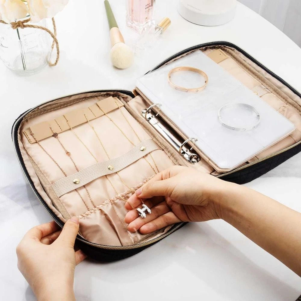 Jewelry Travel Organizer Case Portable Jewelry Storage Booklet Necklace PouchBag | eBay