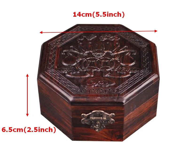 Octagonal Rosewood Carved Bracelet Jewellery Display Storage Box | eBay