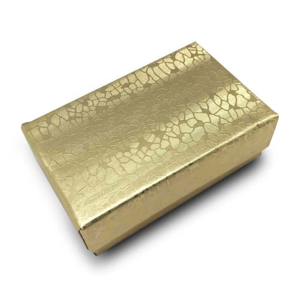 100pc Cardboard Paper JEWELRY GIFT BOX w/ Cotton Padding Insert - Gold - 11 Size | eBay