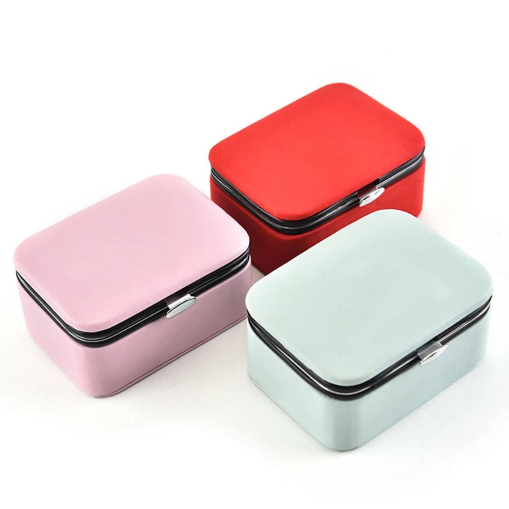 Portable Jewelry Box PU Necklace Rings Organizer Home Dresser Organizer | eBay