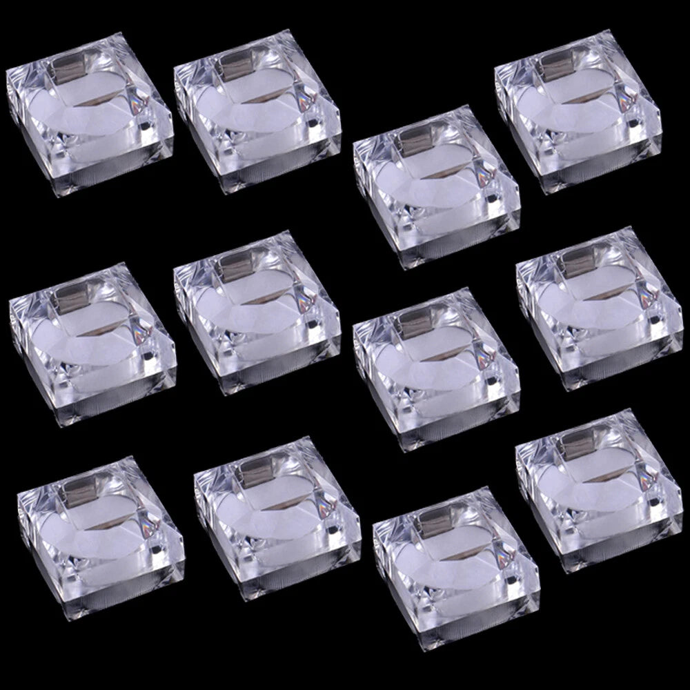 12 x Clear Crystal Ring Gift Boxes Earrings Jewelry Storage White Box | eBay
