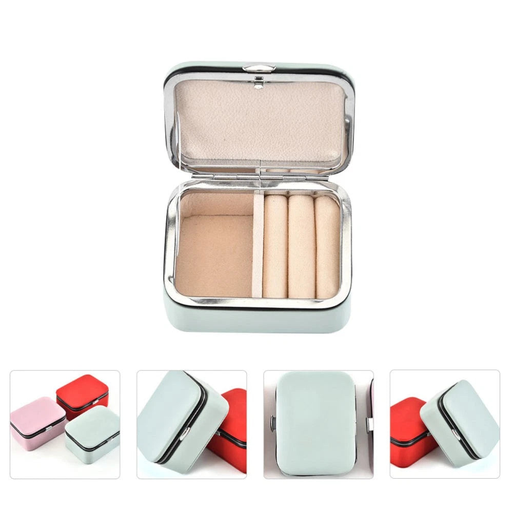 Portable Jewelry Box PU Necklace Rings Organizer Home Dresser Organizer | eBay