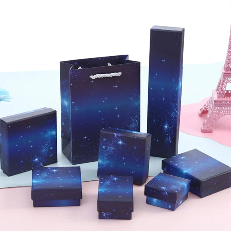 5PCS Dark Blue Star Jewelry storage Box 8Sizes Earring Necklace Ring Organizers | eBay