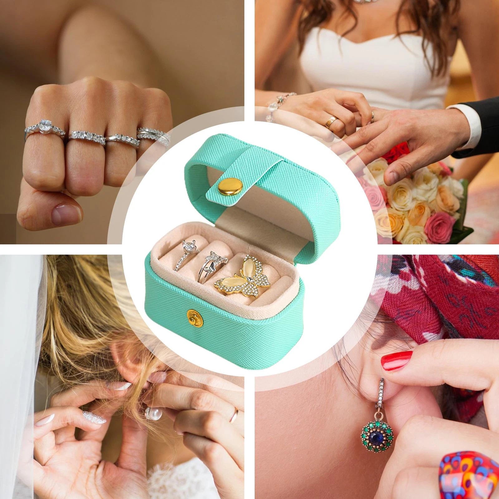 Travel Jewelry Box Portable Organizer Display Storage Mini PU Leather Rings Case | eBay