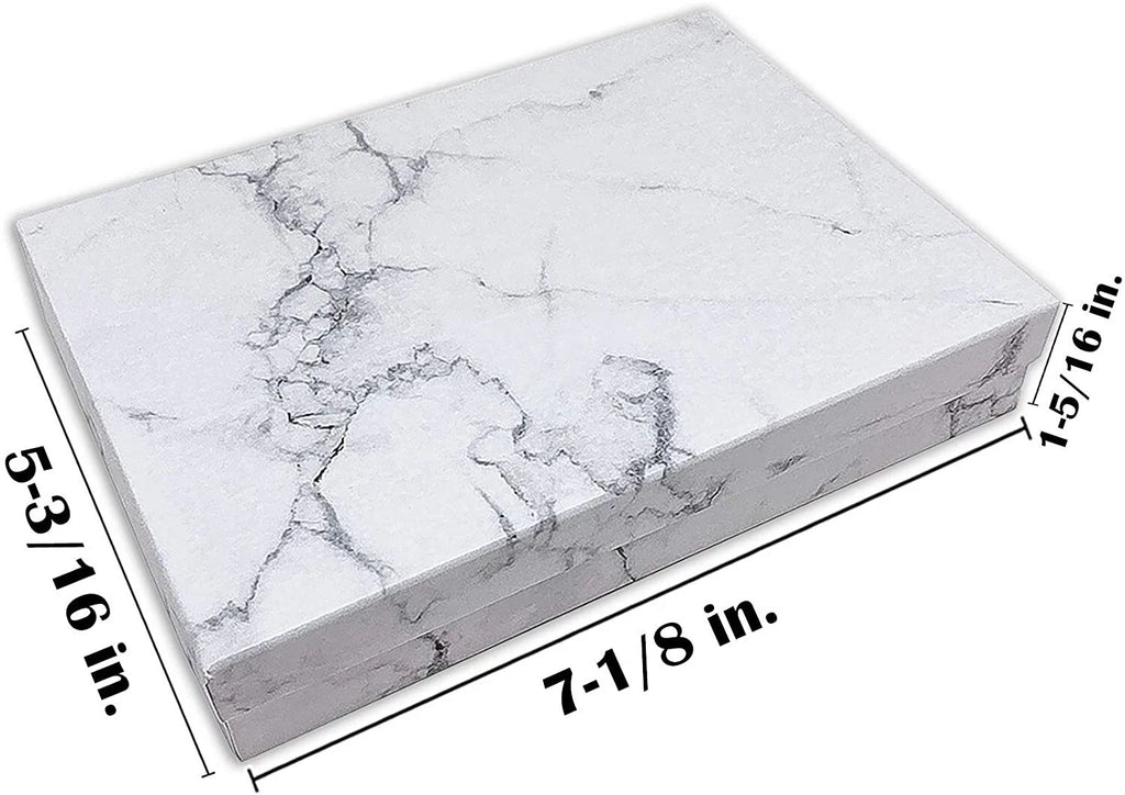 25pc Cardboard Paper JEWELRY GIFT BOX w/ Cotton Padding Insert - Marble 11 Sizes | eBay