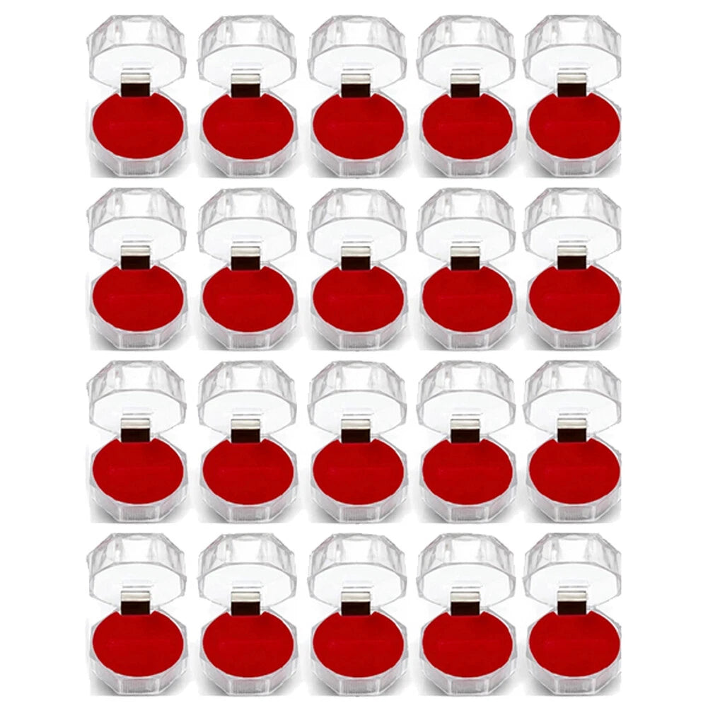 20/40PCS Wholesale Plastic Clear crystal Jewelry Ring Display Storage Boxes* | eBay
