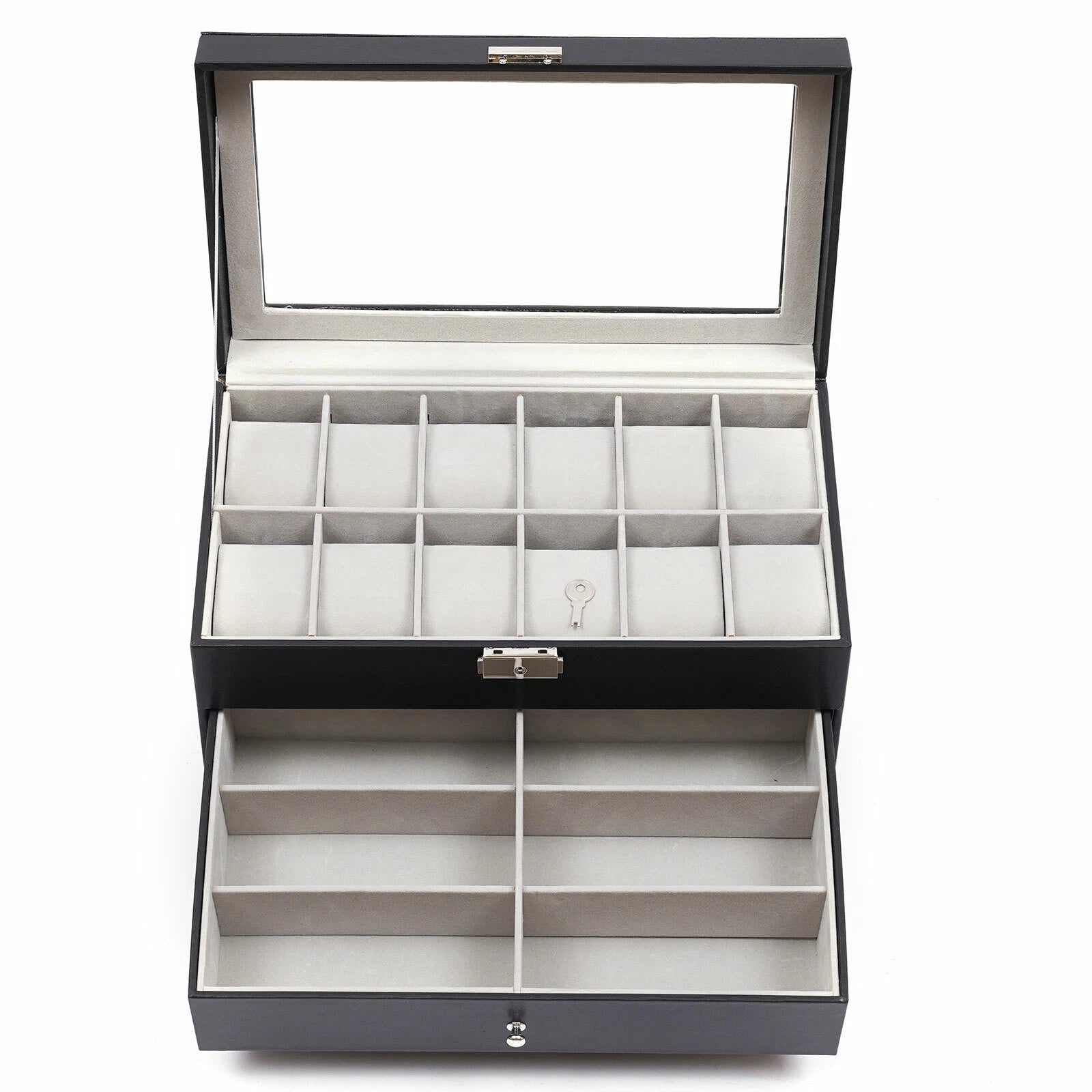3 Layers Jewelry Storage Box 25 Slots Watch Sunglasses Organizer Display Case | eBay