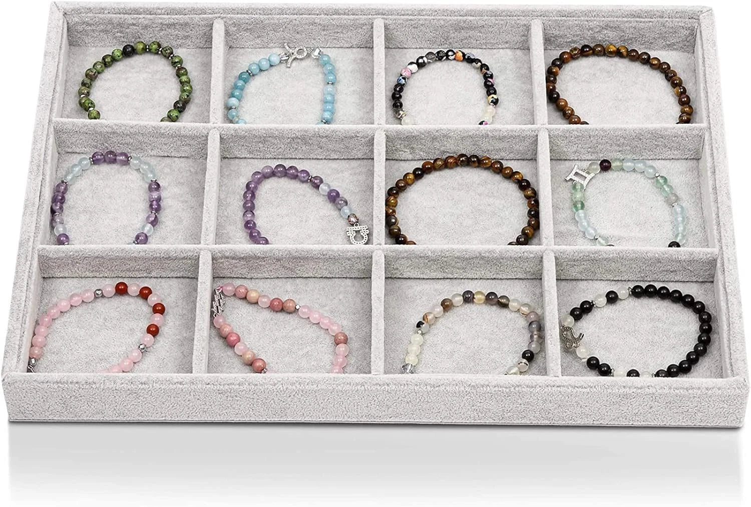 Grey Velvet Stackable Jewelry Organizer Tray for Necklaces, Rings, Display For | eBay