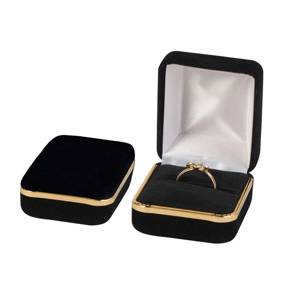 50 Black Velvet Ring Boxes 2 ⅛" x 1 ⅞ x 1 ½" Jewelry Box Rings Gift Presentation | eBay