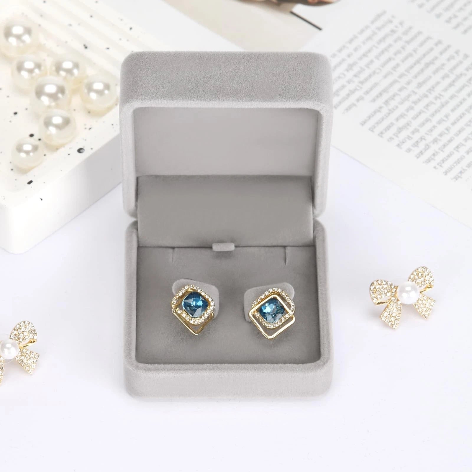 6 Pieces Classic Velvet Jewelry Earring Gift Box for Stud Earring Necklace | eBay