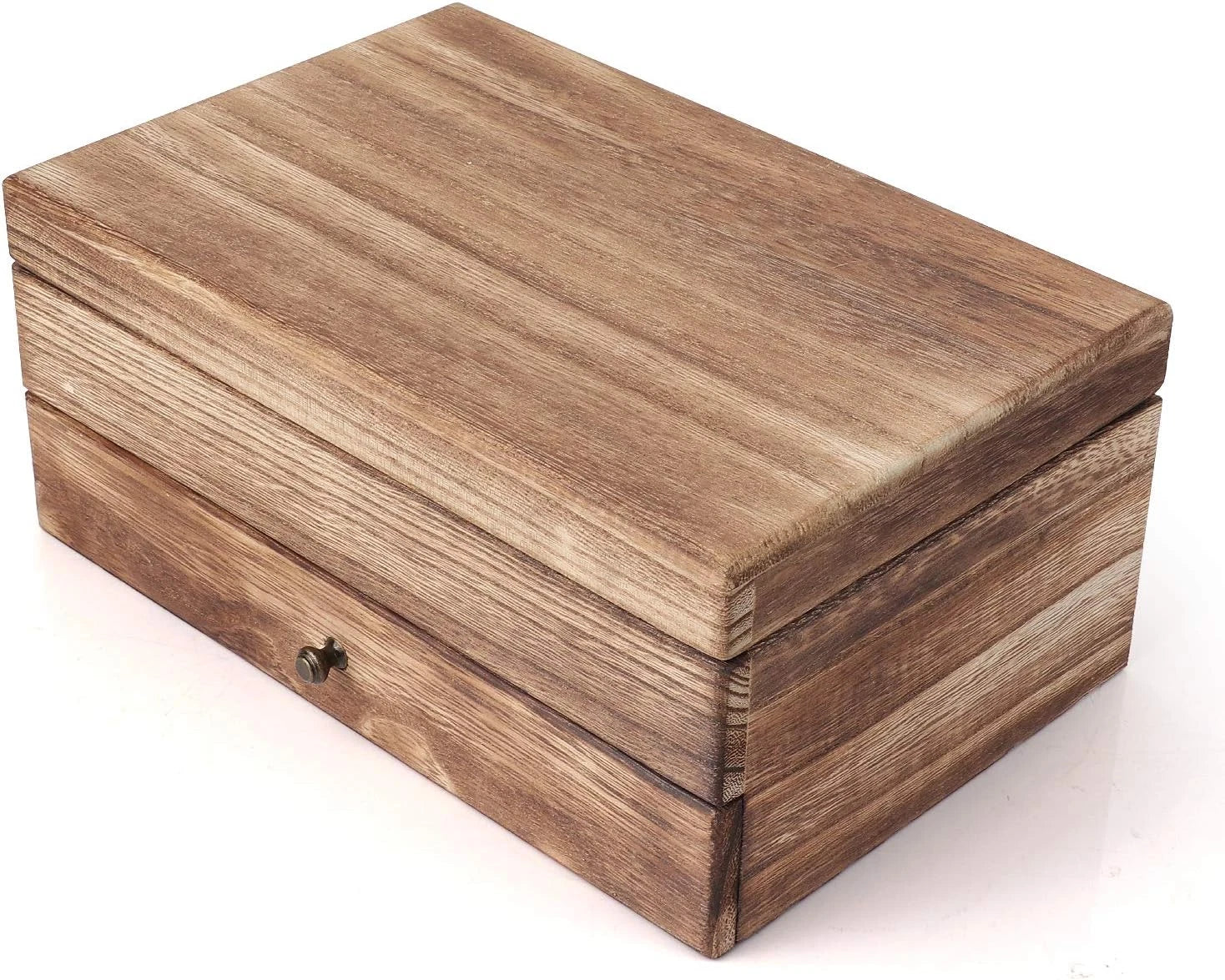 Jewelry Box Organizer for Women, 2 Layer Large Jewelry Storage Case, Rustic Wood | eBay