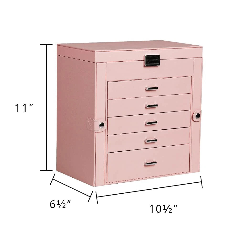 Large Jewelry Box,6-Tier PU Leather Jewelry Organizer,Multi-Functional Storage C | eBay