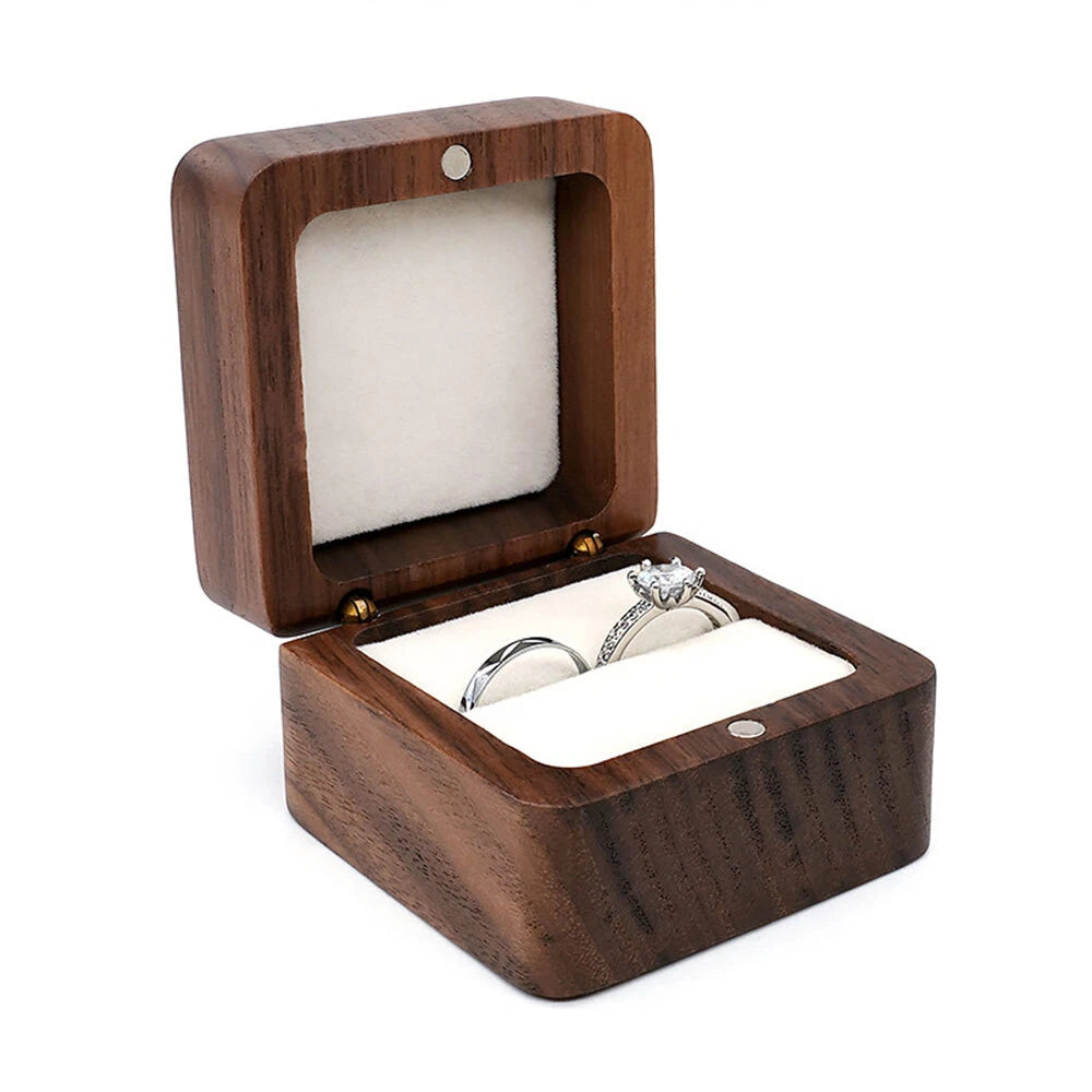 Engagement Ring Box for Proposal Engagement wooden for Double or Single RIng. | eBay