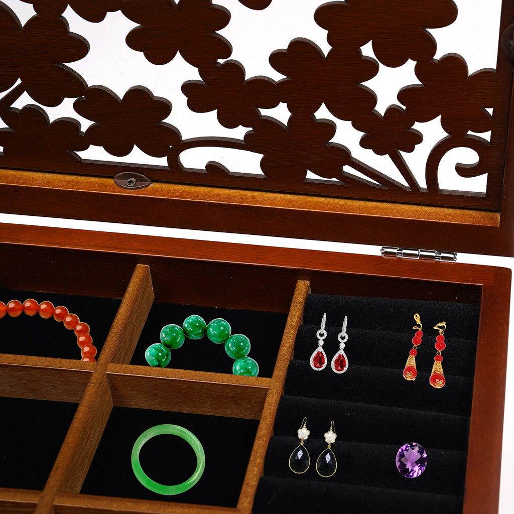 6-Layer Jewelry Storage/Collection Box Wooden Jewelry Organizer Case US | eBay