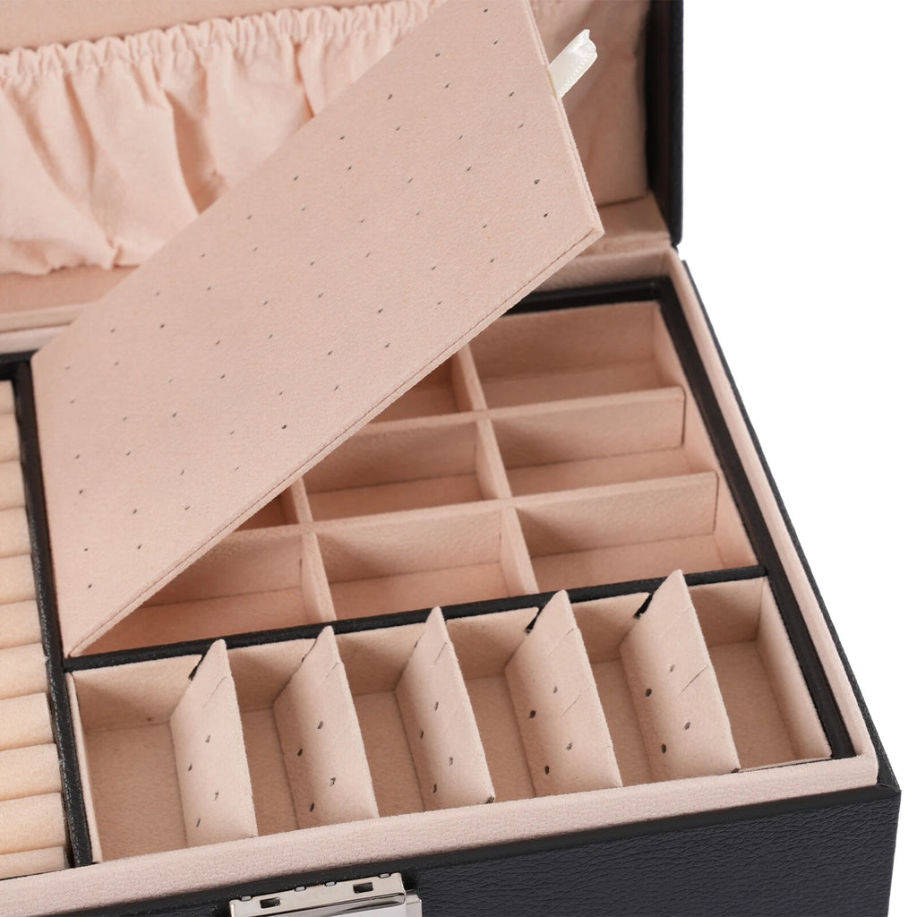 Large Portable Jewelry Box Organizer Watch Necklace Ornament Case Travel Storage | eBay