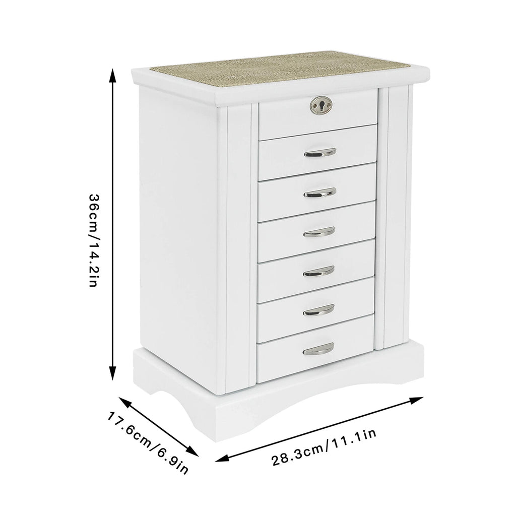 Jewelry Cabinet 7 Layers Large Capacity Jewelry Storage Box Organizer W/ Key | eBay