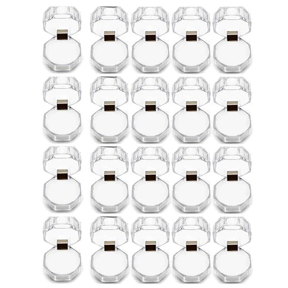 20/40PCS Wholesale Plastic Clear crystal Jewelry Ring Display Storage Boxes* | eBay