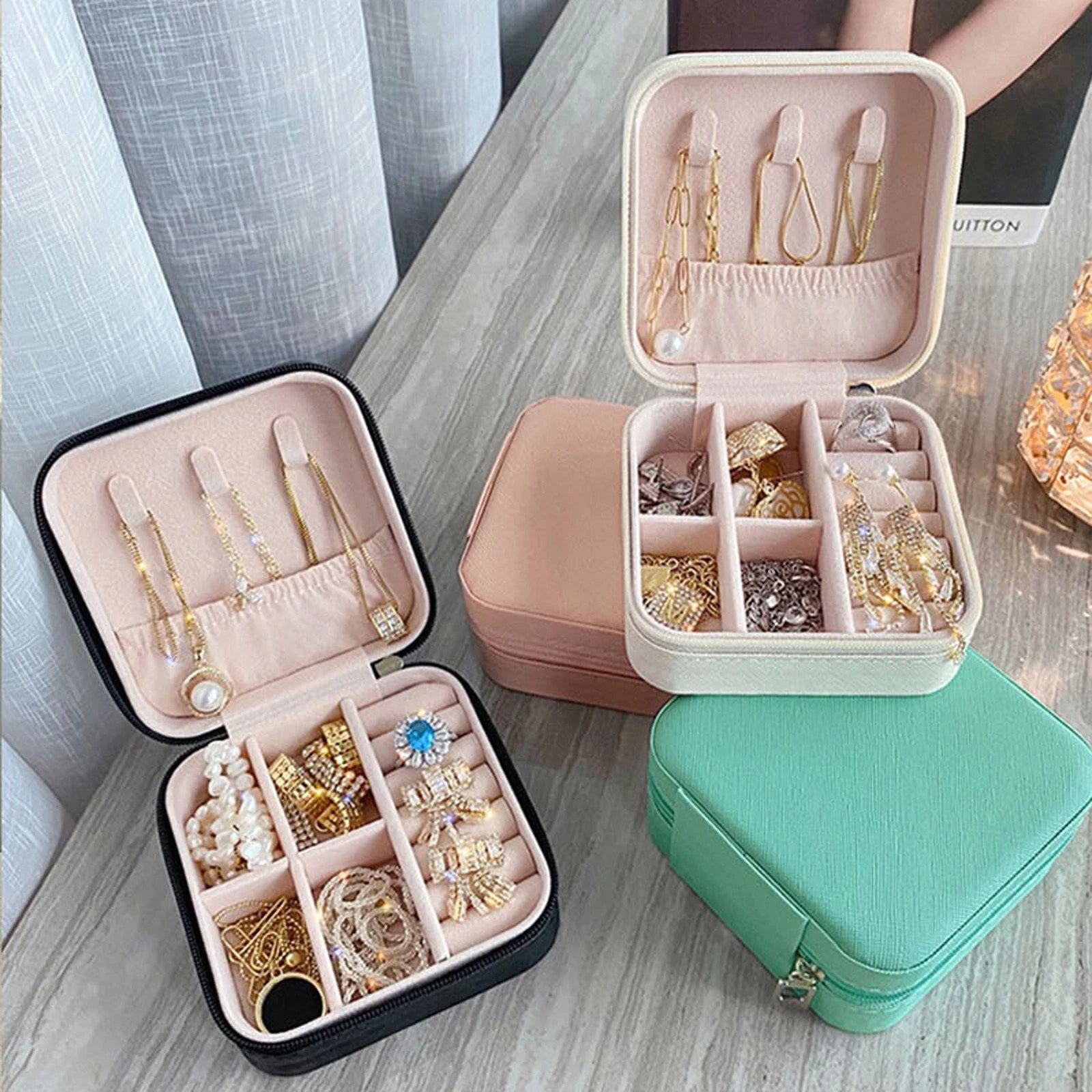 Jewelry Box Jewelries Storage Case PU Leather Organizer For Necklace | eBay