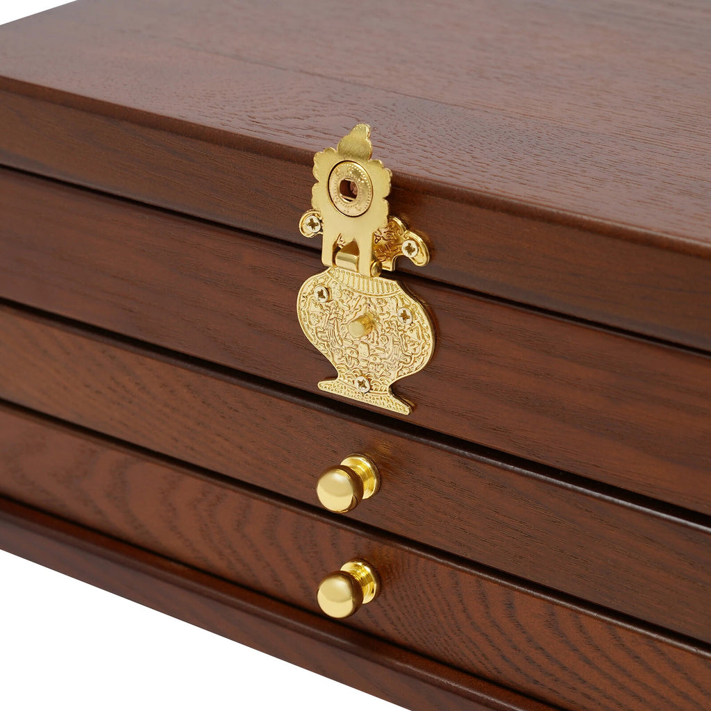 Elegant 3-Layer Jewelry Box with Pull-Out Drawer for Organized Storage | eBay