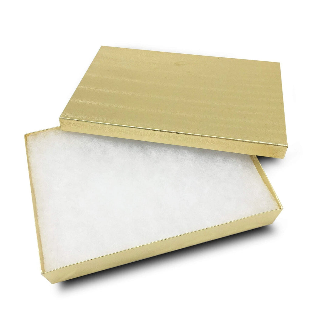 100pc Cardboard Paper JEWELRY GIFT BOX w/ Cotton Padding Insert - Gold - 11 Size | eBay