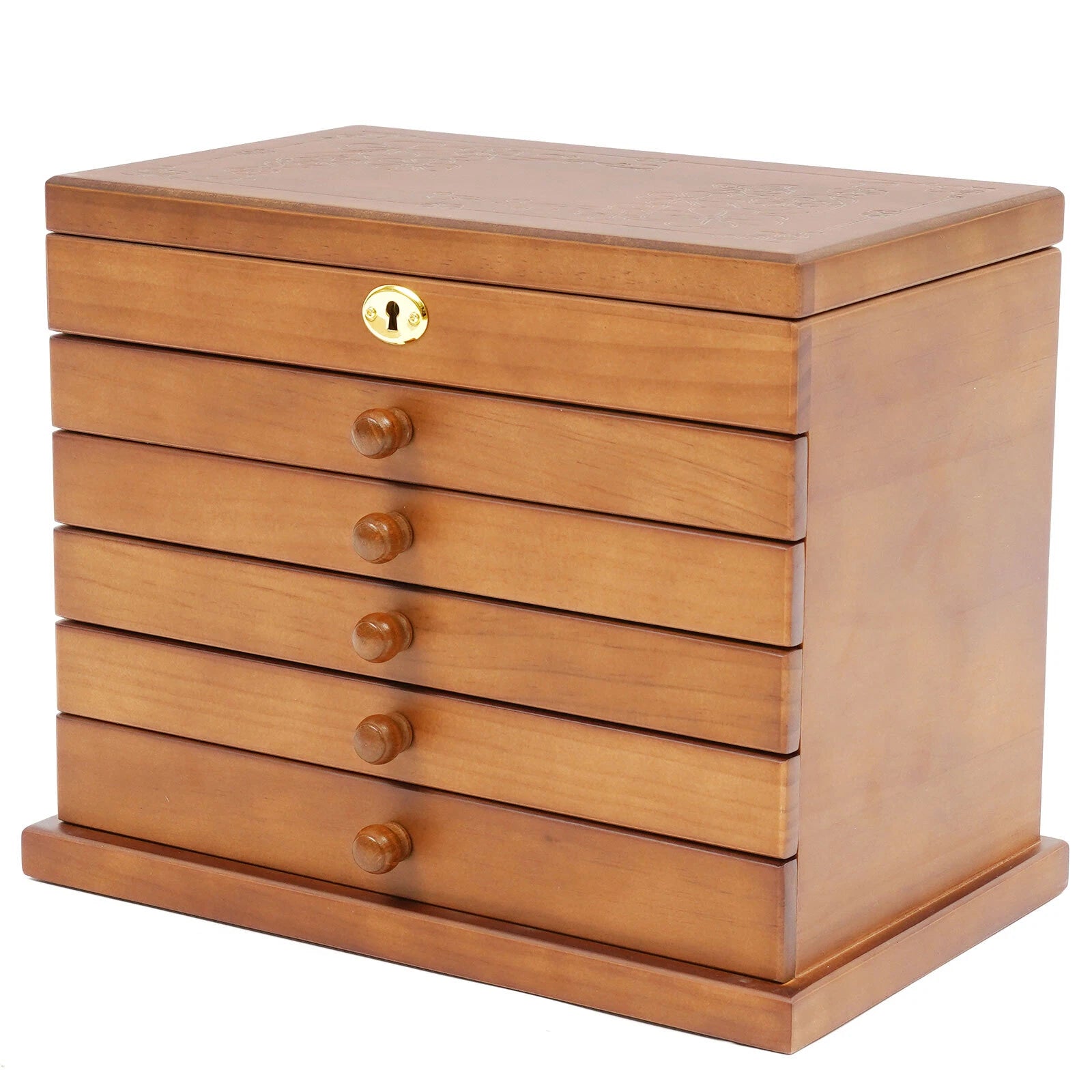 Large Jewelry Box 6-Tier Jewelry Organizer Multi-functional Storage Case Mirror | eBay