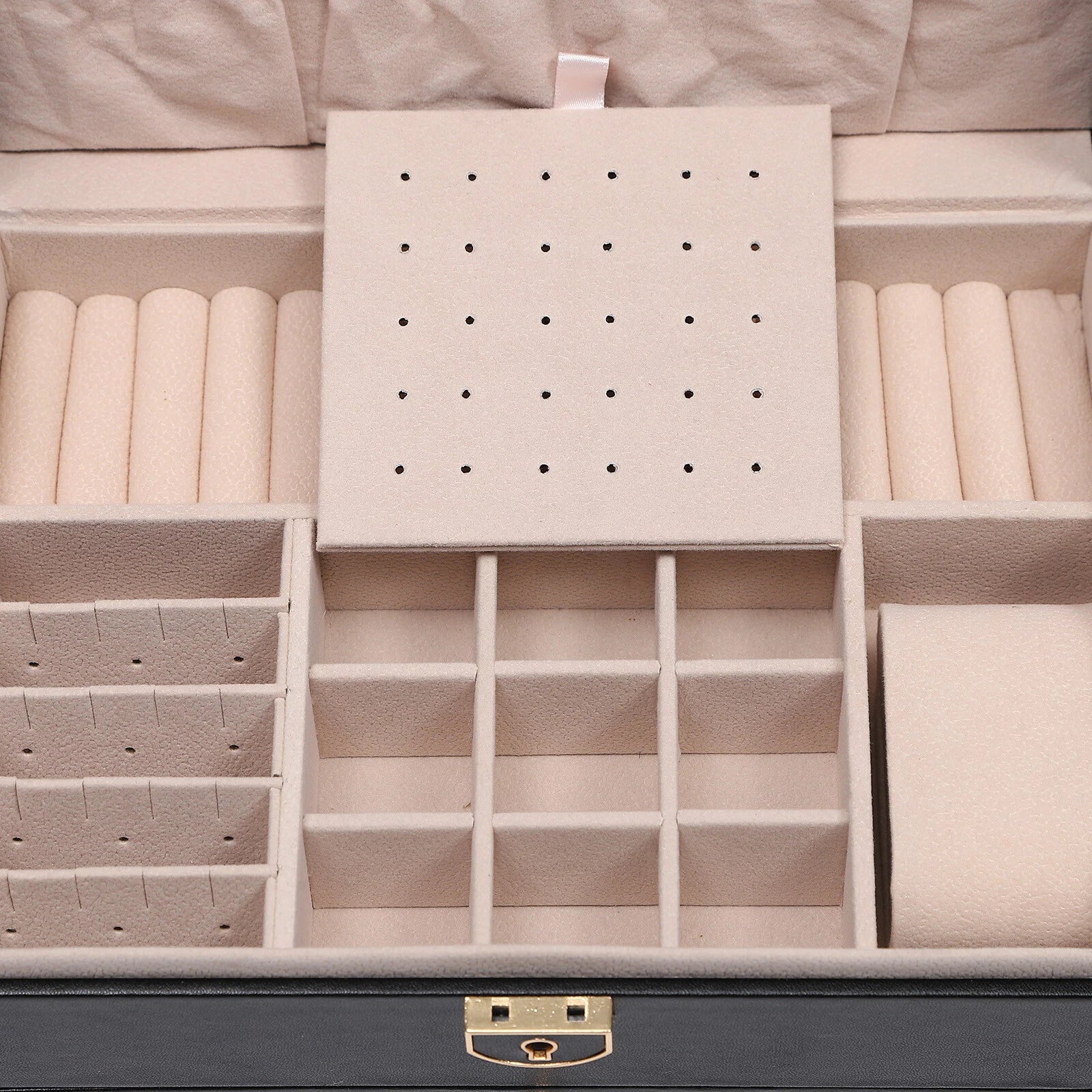 3-Layer Lockable Jewelry Box Organizer with Velveteen Lining | eBay
