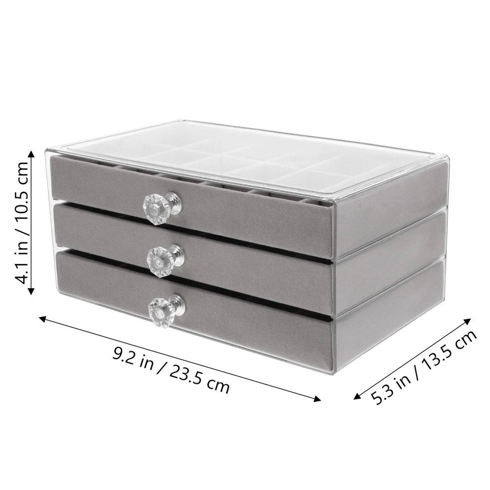 Three-layer Jewelry Storage Box Miss Organizer Jewellery Earrings | eBay