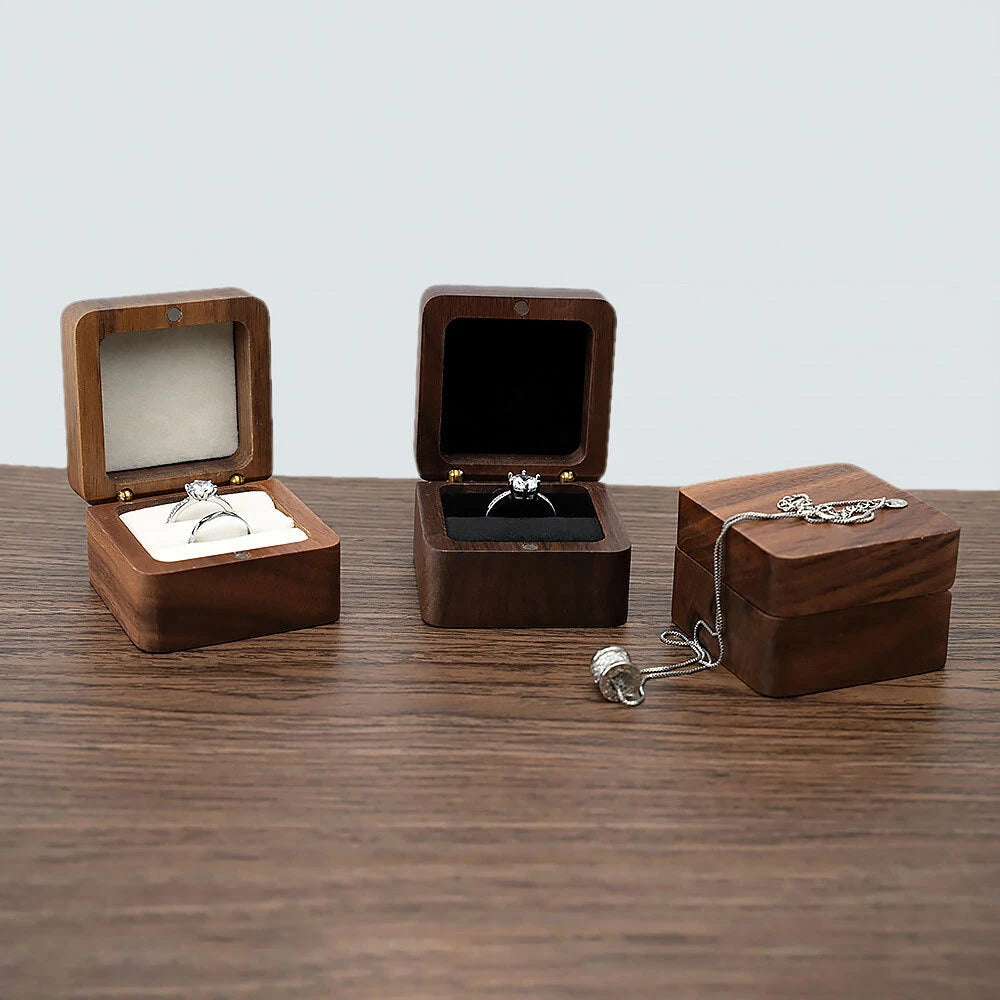 Engagement Ring Box for Proposal Engagement wooden for Double or Single RIng. | eBay